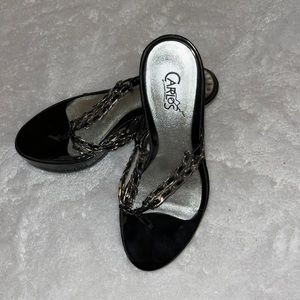 CARLOS SANTANA chain link heeled sandals🎉